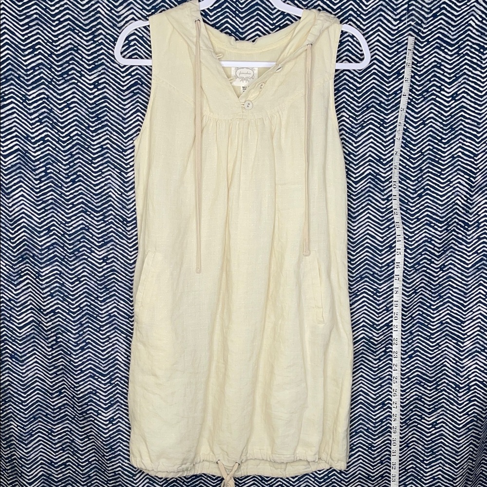 Frenchic Cream Hooded Dress with Pockets